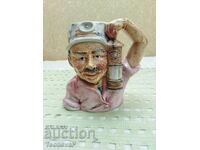 Porcelain Jug Character Jugs, Face Jugs - Miner