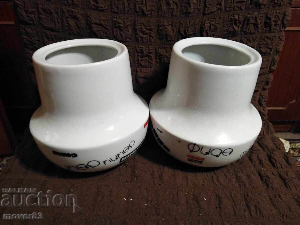 Porcelain boxes/jars. Large, 6 pieces - 6 Porcelain boxes/jars. Large, 6 pieces - 6