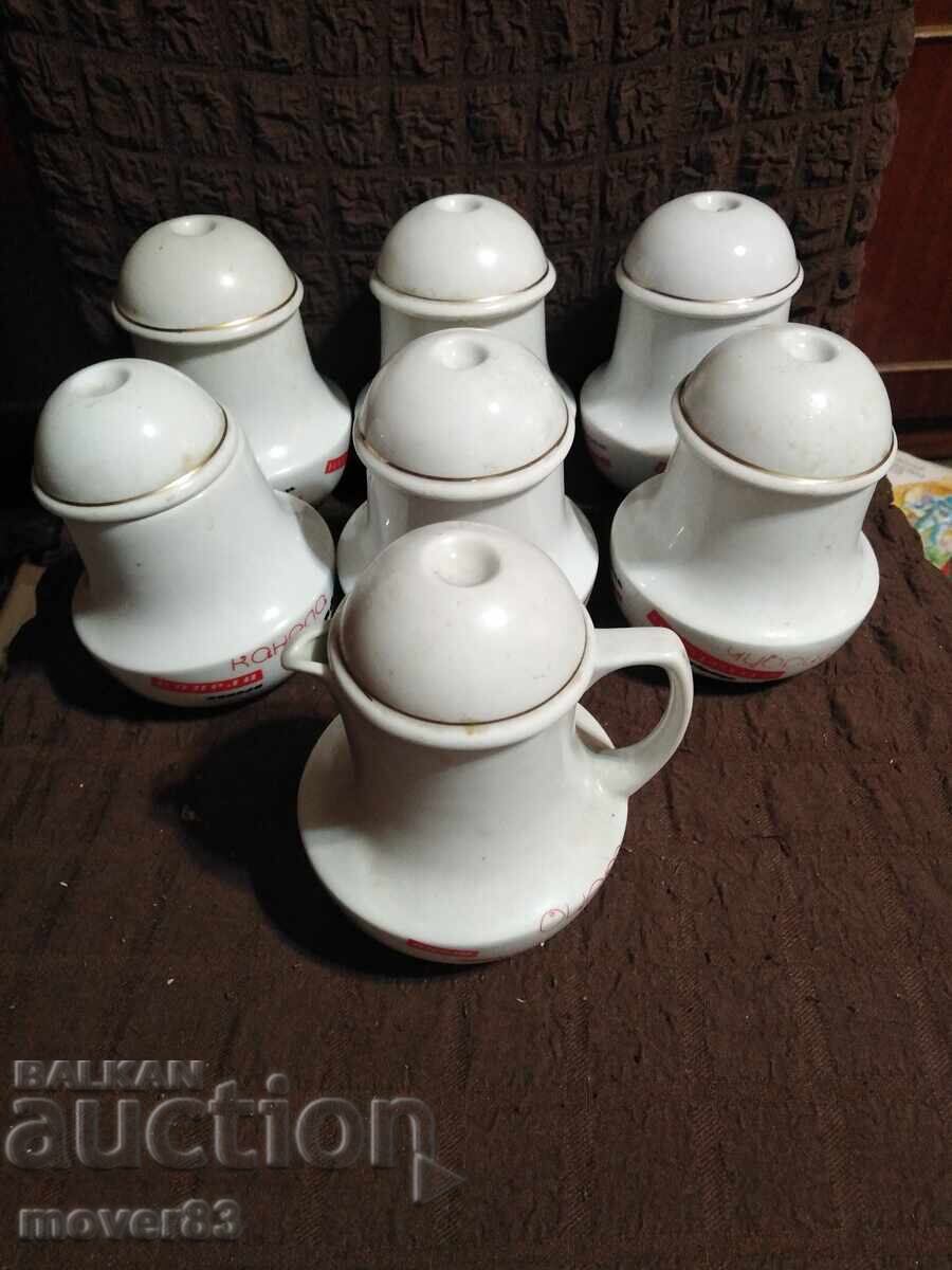 Πορσελάνινες κούπες/βάζα. Μικρά, 6 τεμάχια Πορσελάνινες κούπες/βάζα. Μικρά, 6 τεμάχια