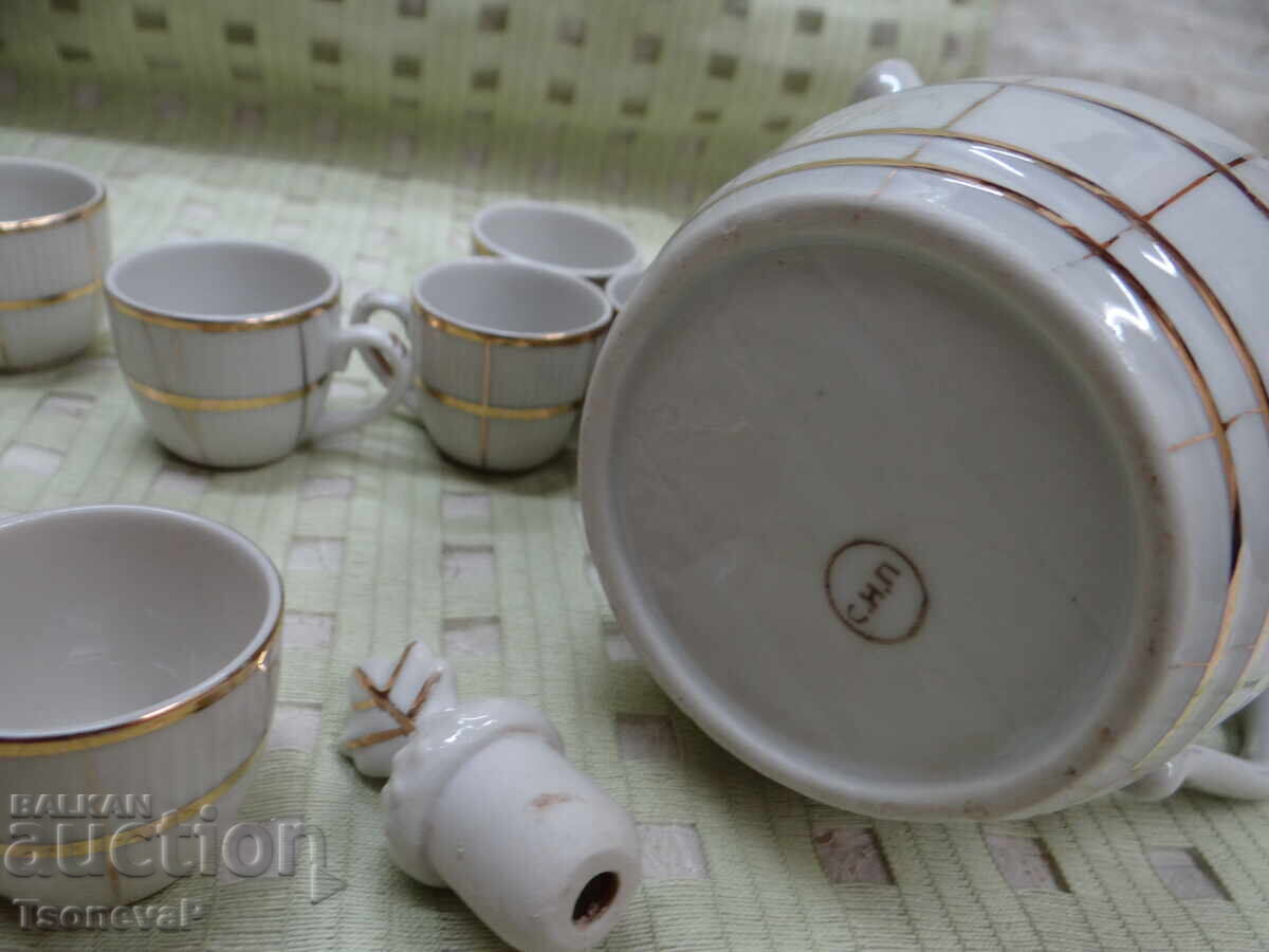 Bulgarian porcelain set for rakia - 5 Bulgarian porcelain set for rakia - 5