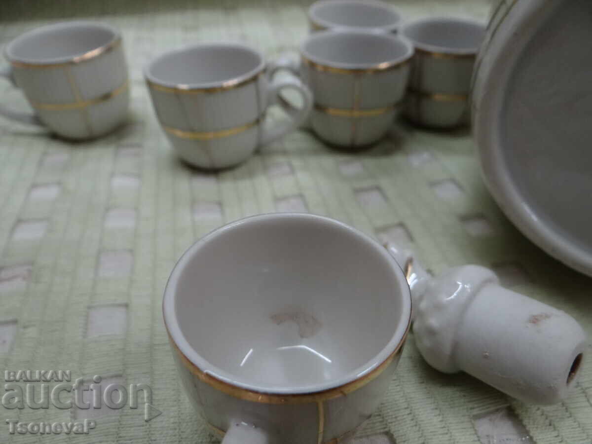 Bulgarian porcelain set for rakia - 6 Bulgarian porcelain set for rakia - 6
