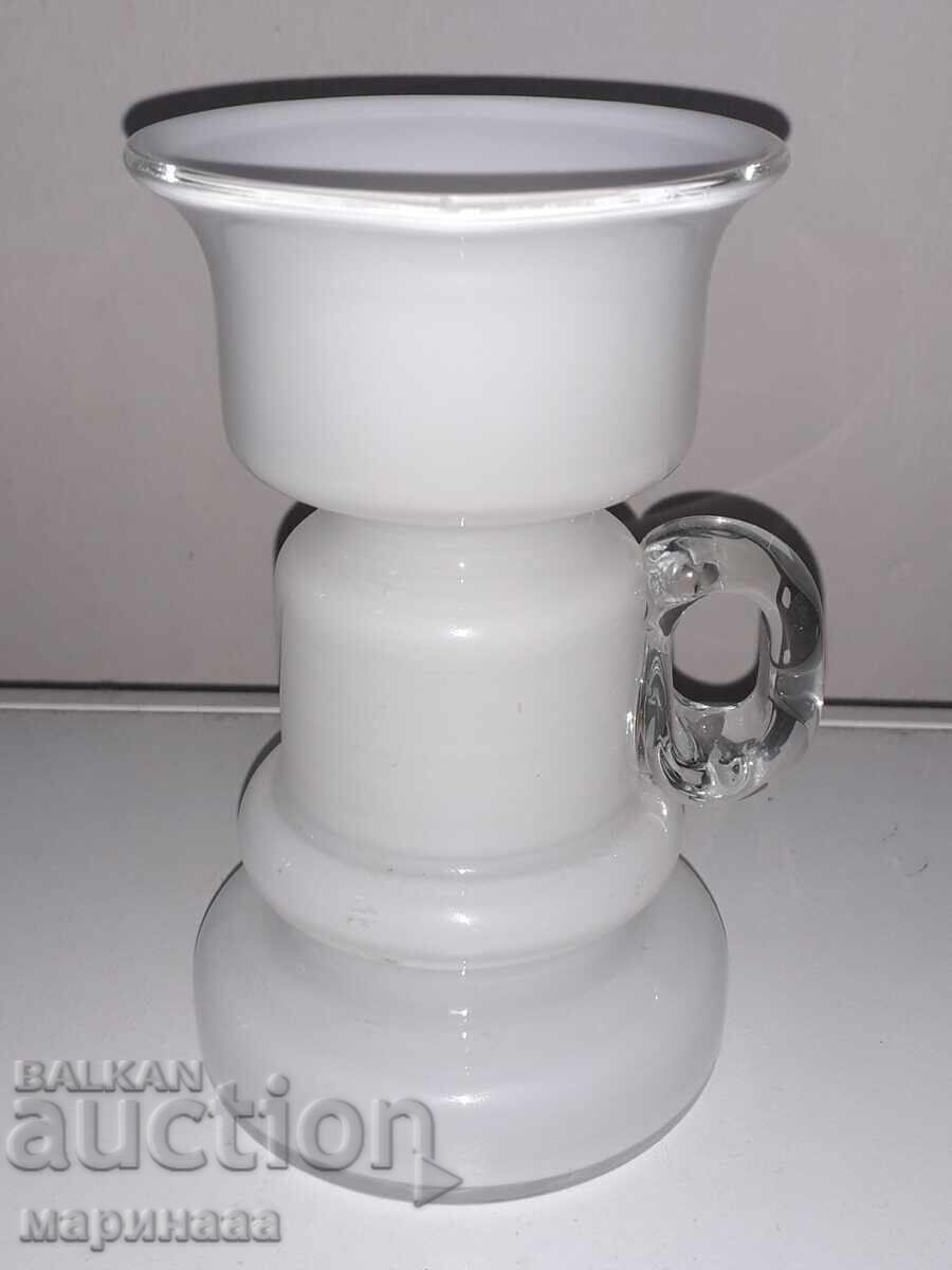 Auction  SOCIAL CANDLEHOLDER. SOLID GLASS. POLAND