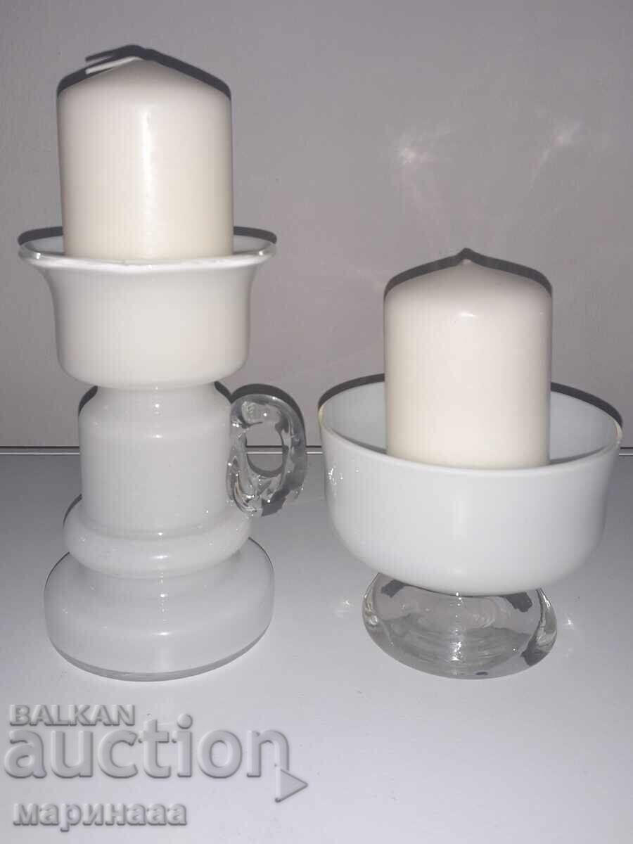 SOCIAL CANDLEHOLDER. SOLID GLASS. POLAND