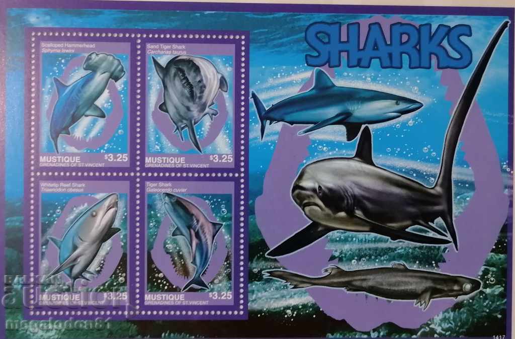 St. Vincent - ωκεάνια πανίδα, καρχαρίες με τιμή 29.00 BGN | € 14.83 St. Vincent - ωκεάνια πανίδα, καρχαρίες με τιμή 29.00 BGN | € 14.83