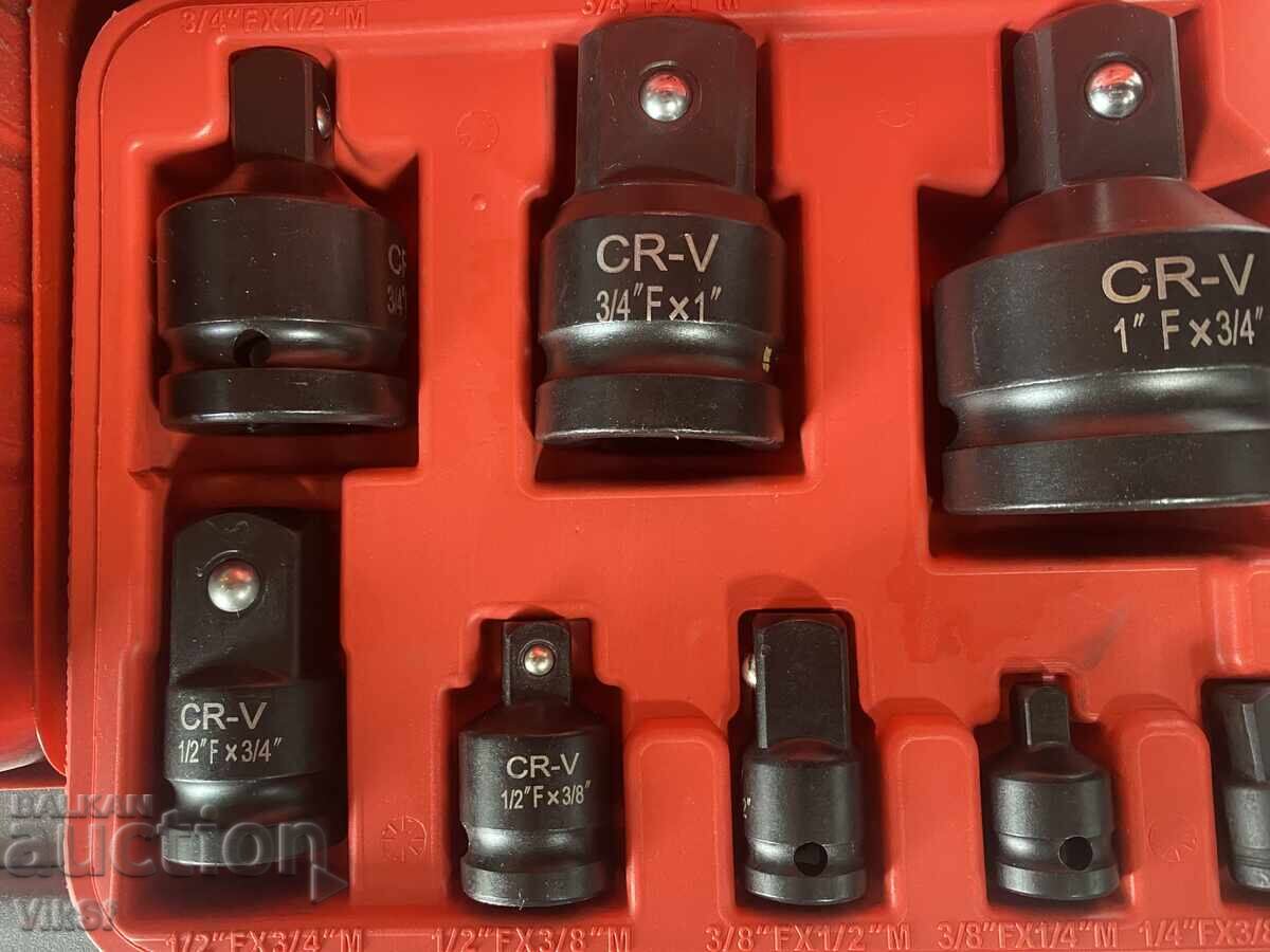 Adaptoare, reductoare, 1'', 1/2'', 3/8'', 1/4'' cu preț 39.50 BGN | € 20.20 Adaptoare, reductoare, 1'', 1/2'', 3/8'', 1/4'' cu preț 39.50 BGN | € 20.20