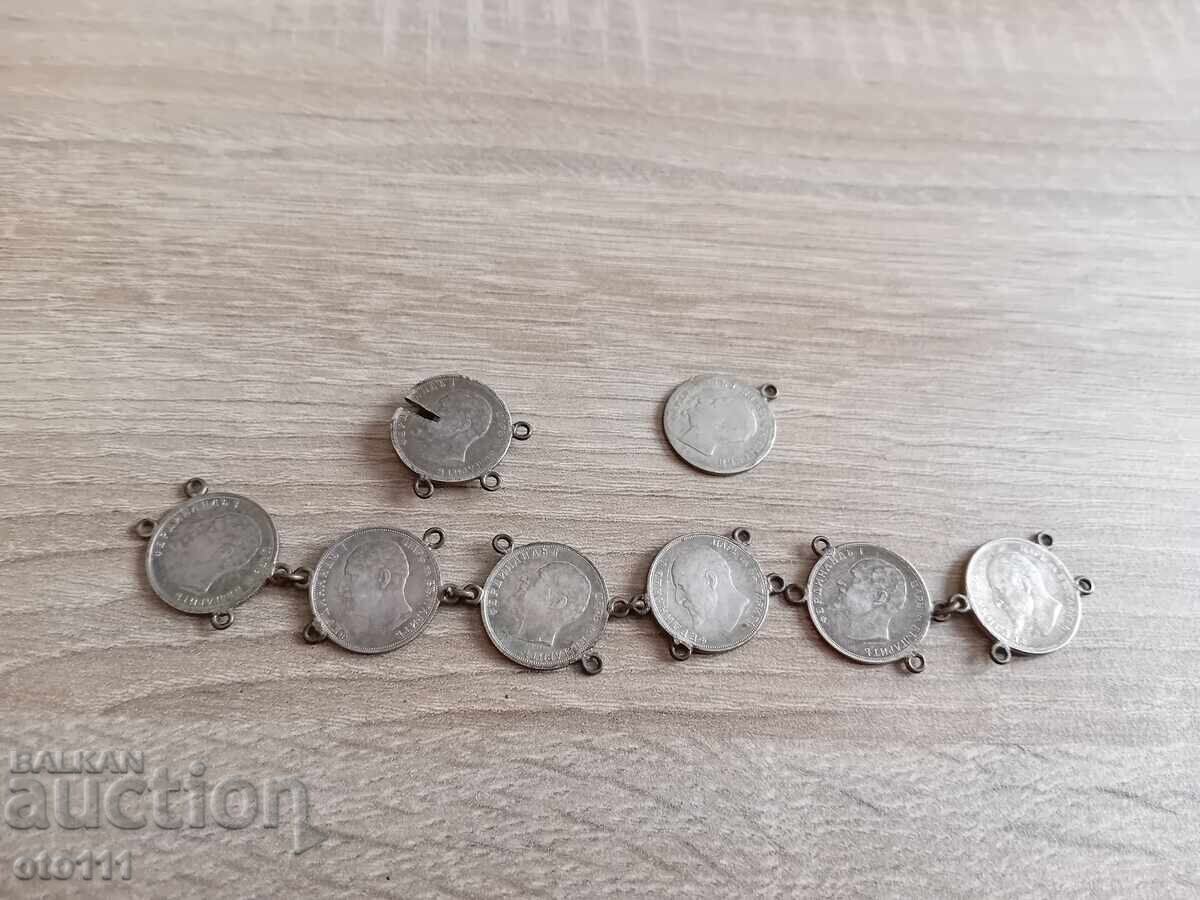 OLD GRIVNA WITH SILVER COINS FERDINAND - 5