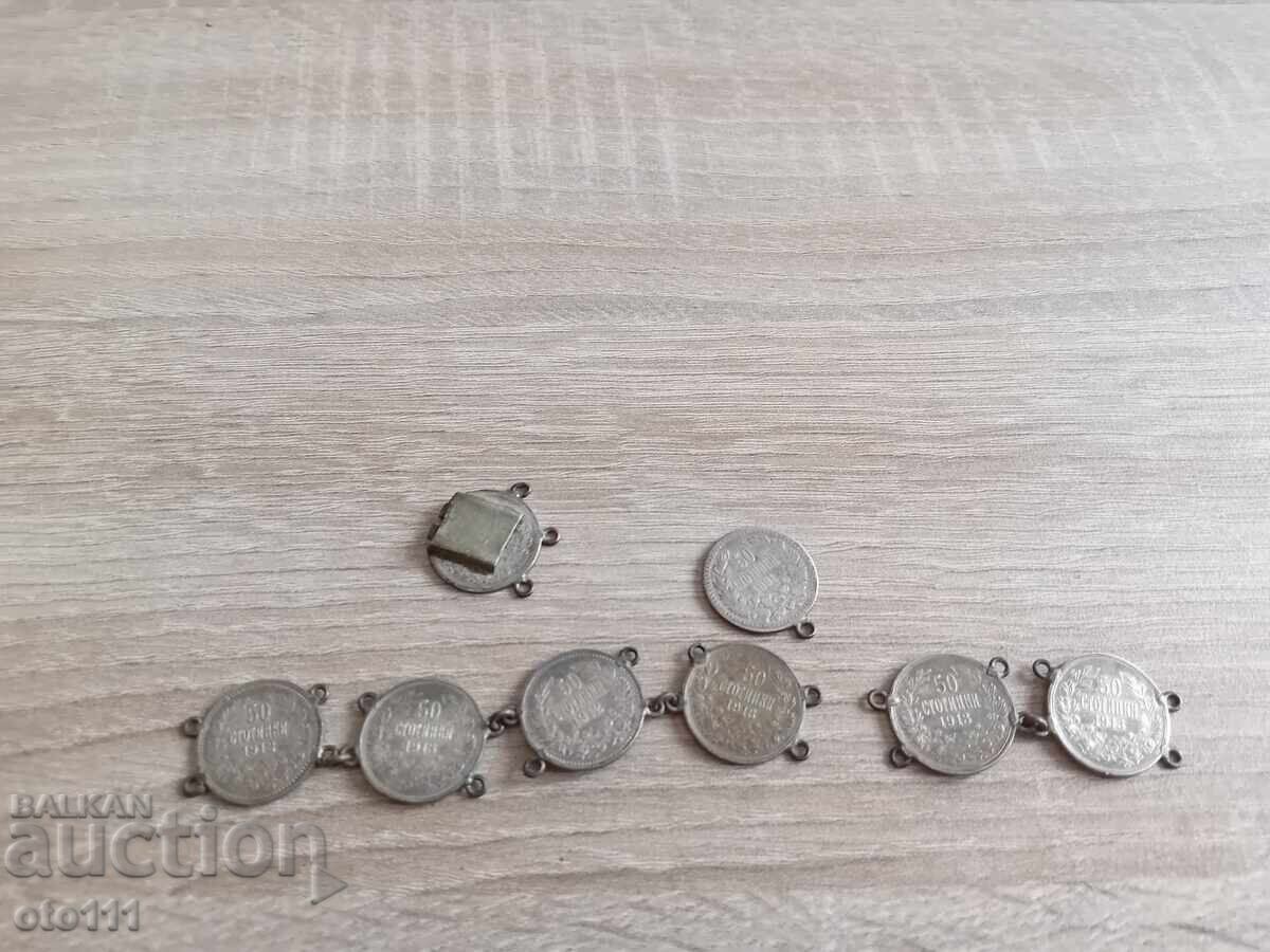 OLD GRIVNA WITH SILVER COINS FERDINAND