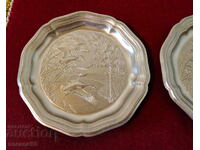 Калаена чиния с ловна картина Диви Патици.