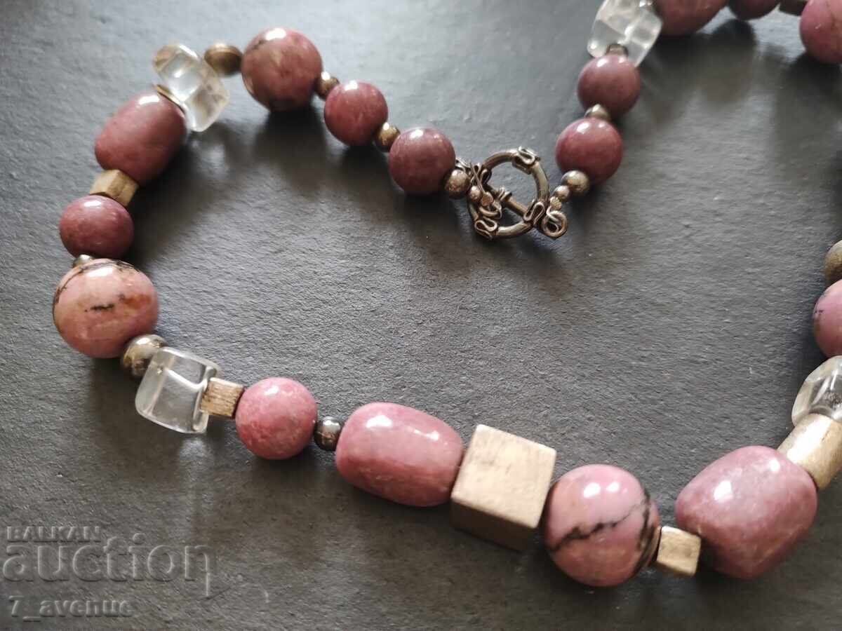 Z Κολιέ, Ροδοχρωσίτης, μεγάλα φυσικά πετράδια 5.06.25 με τιμή 299.00 BGN | € 152.88