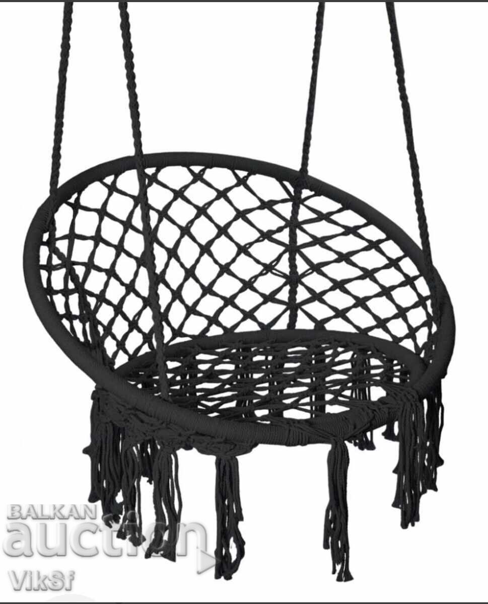 Leagăn hamac suspendat, Negru + pernă cadou Leagăn hamac suspendat, Negru + pernă cadou