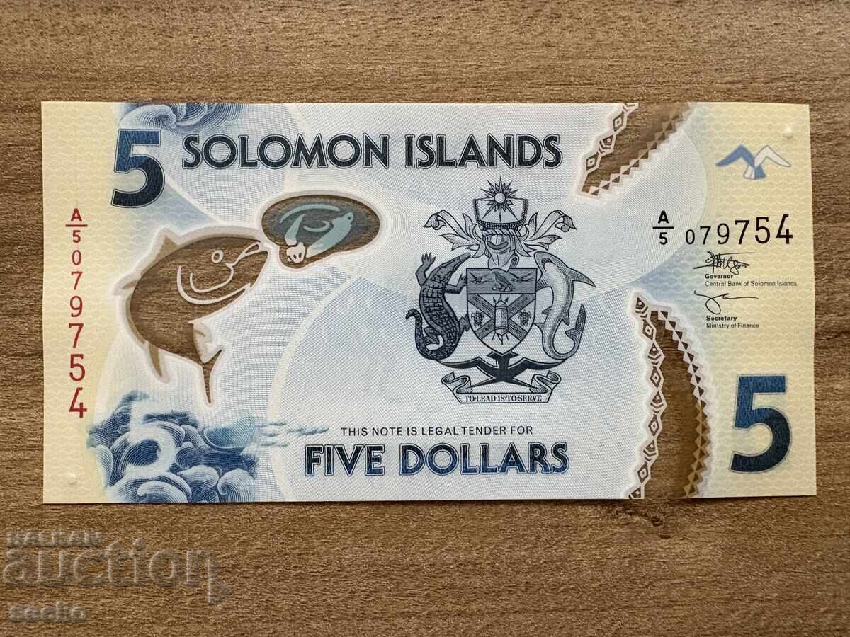 Νήσοι Σολομώντα - 5 δολάρια (2019), UNC Νήσοι Σολομώντα - 5 δολάρια (2019), UNC