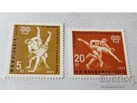 Postage stamp NRB XV World Freestyle Wrestling Championship Sofia 1963