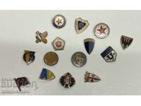 Lot of old football badges for repair