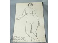 K. Lazarov Desen Vechi Maistru Creion Erotica Corp Gol