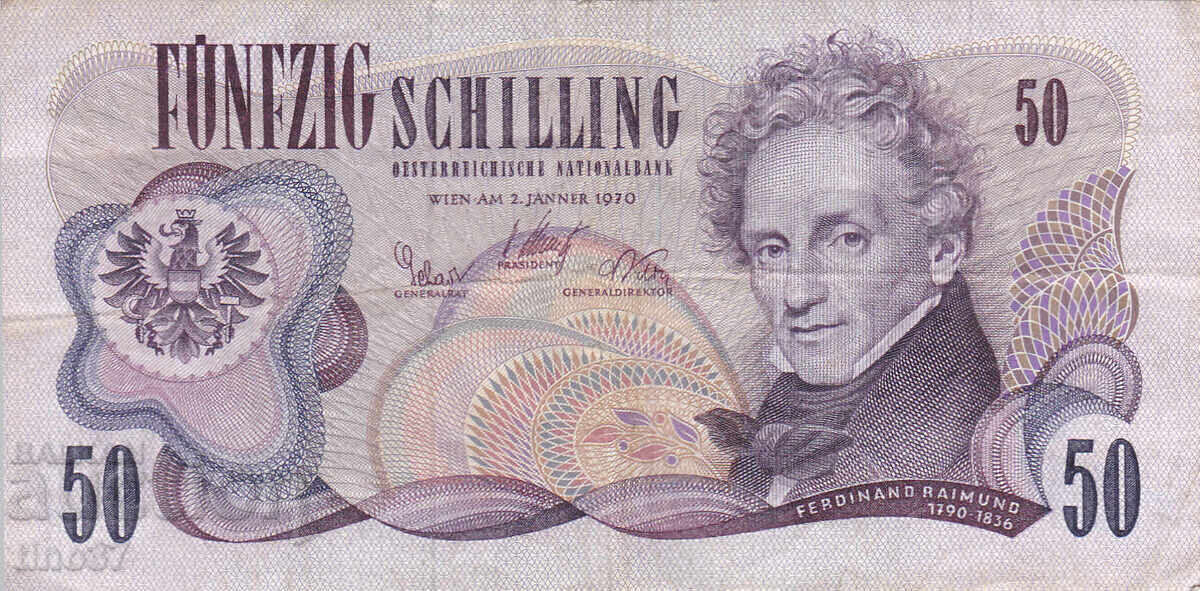 tino37 - AUSTRIA - 50 SCHILLING - 1970 - VF with price 7.30 BGN | € 3.73