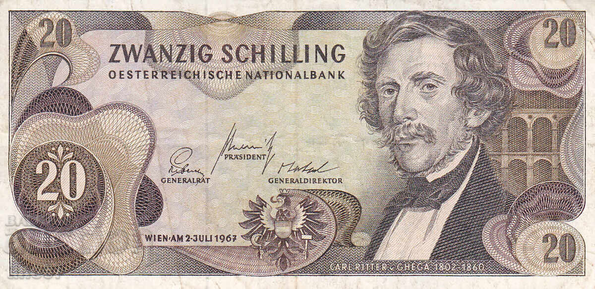tino37- AUSTRIA - 20 SCHILLINGS - 1967 - VF with price € 2.50 | 4.89 BGN