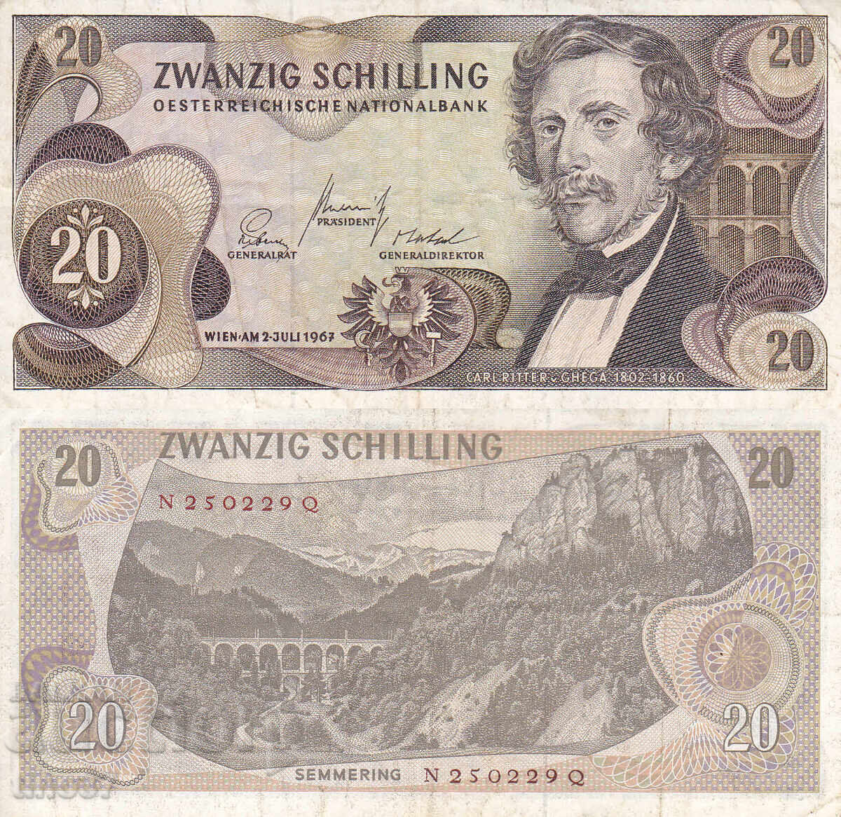 tino37- AUSTRIA - 20 SCHILLINGS - 1967 - VF tino37- AUSTRIA - 20 SCHILLINGS - 1967 - VF