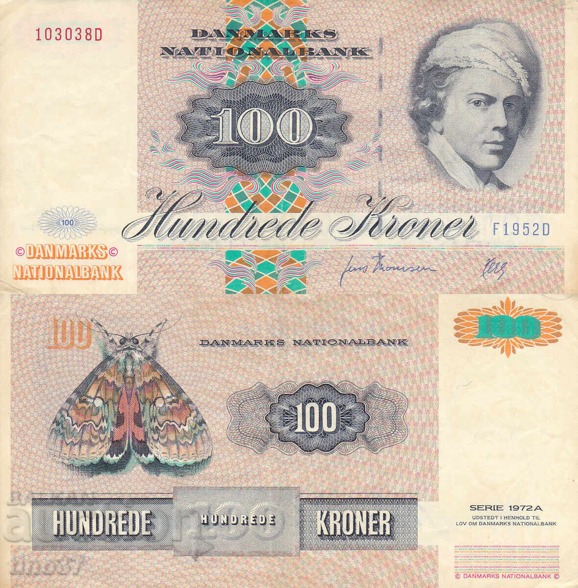 tino37 - DENMARK - 100 KRONER - 1972/95 - VF tino37 - DENMARK - 100 KRONER - 1972/95 - VF