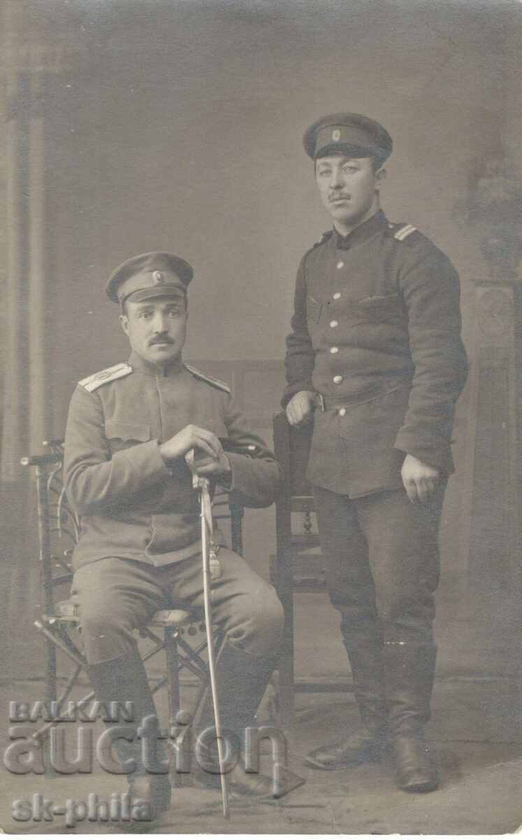 Carte poștală veche - Ofițer cu fiul său