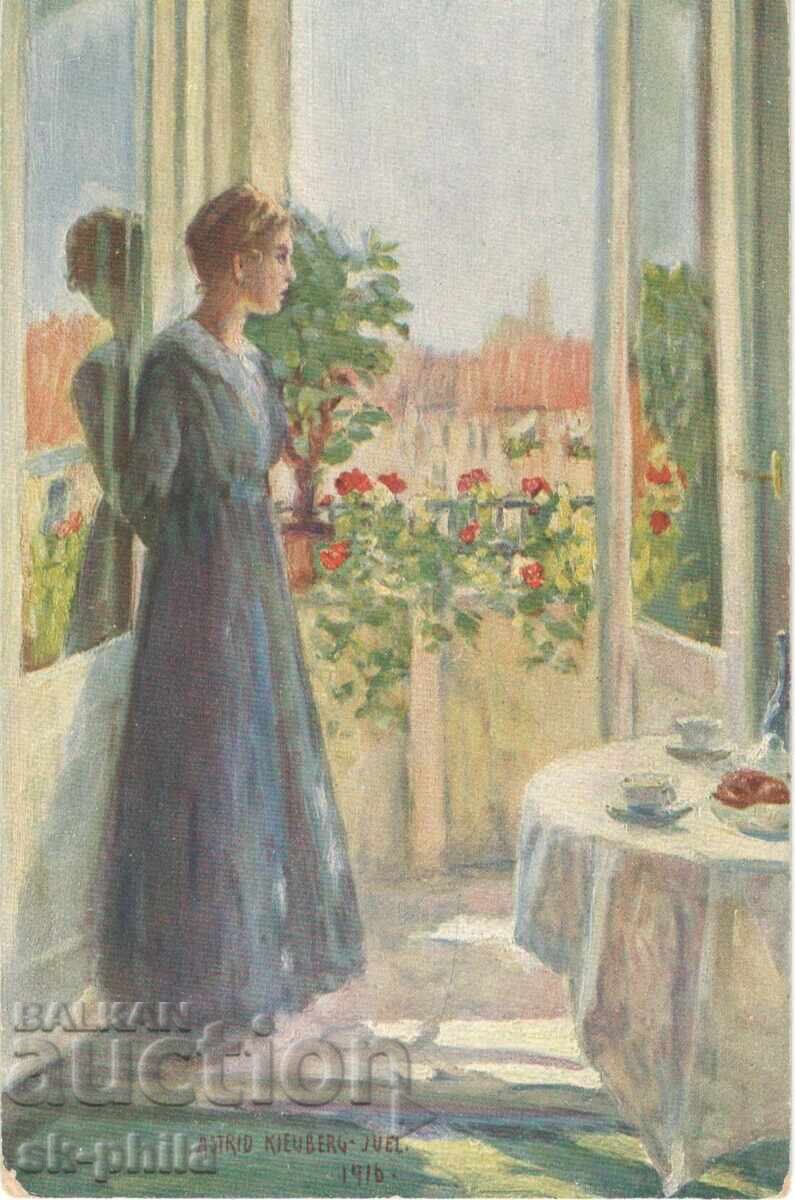 Стара картичка - романтика - А.Килберг, Слънчево утро Стара картичка - романтика - А.Килберг, Слънчево утро