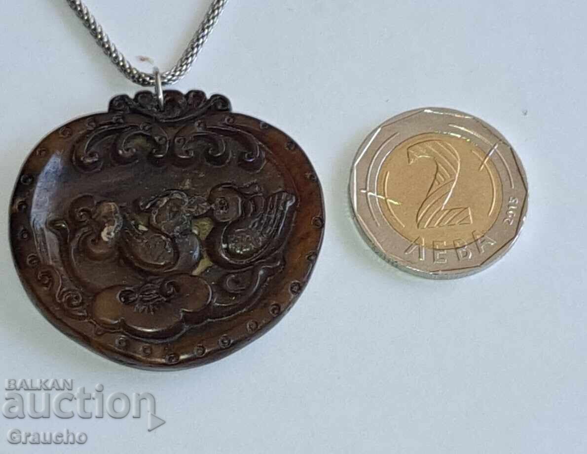 Antique Chinese Jade Pendant/Amulet for Love and Fidelity with price 55.00 BGN | € 28.12 Antique Chinese Jade Pendant/Amulet for Love and Fidelity with price 55.00 BGN | € 28.12