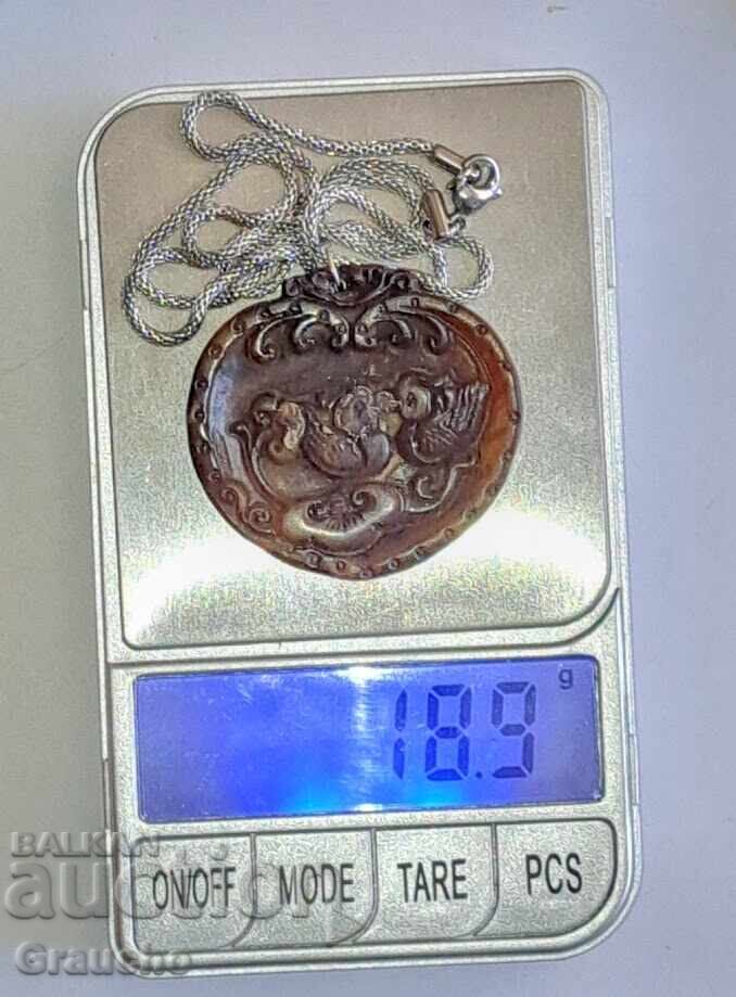 Auction Antique Chinese Jade Pendant/Amulet for Love and Fidelity Auction Antique Chinese Jade Pendant/Amulet for Love and Fidelity