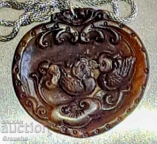 Antique Chinese Jade Pendant/Amulet for Love and Fidelity Antique Chinese Jade Pendant/Amulet for Love and Fidelity