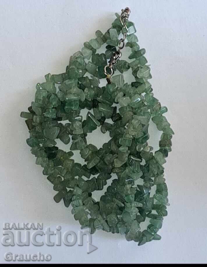 Three-strand necklace of green aventurine - 5