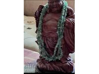 Three-strand necklace of green aventurine