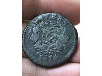 Franța 5 centime 1814 Louis XVIII Antwerpen