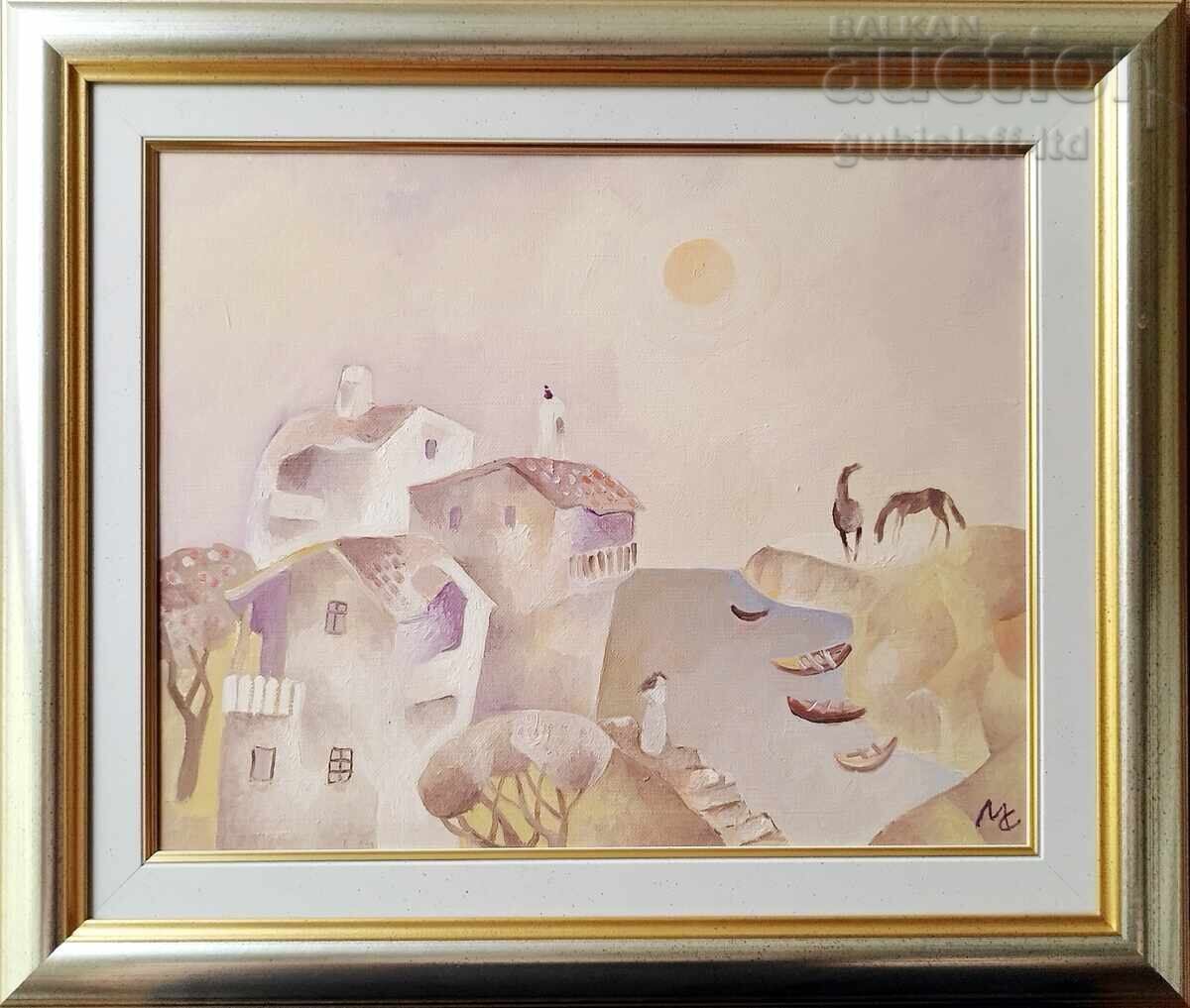 Painting "Bay", artist Milcho Spasov (1950-2023), 41x33 cm Painting "Bay", artist Milcho Spasov (1950-2023), 41x33 cm