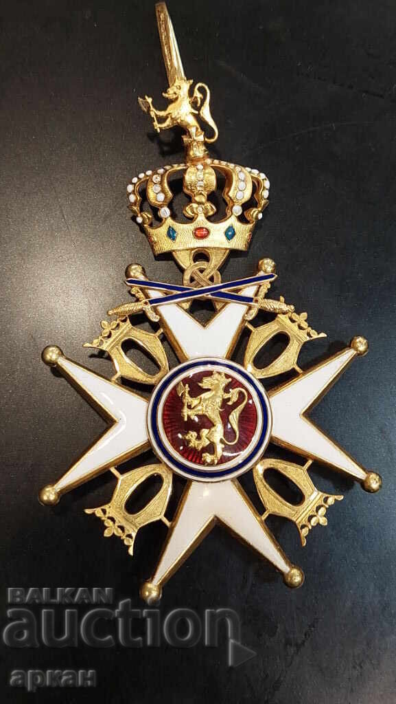 Χρυσός 18 καρατίων Στρατιωτικό Μετάλλιο 1ης τάξης με σπαθιά Νορβηγία Χρυσός 18 καρατίων Στρατιωτικό Μετάλλιο 1ης τάξης με σπαθιά Νορβηγία