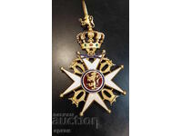 Златен 18 кр.  Военен орден I степен с мечове Норвегия