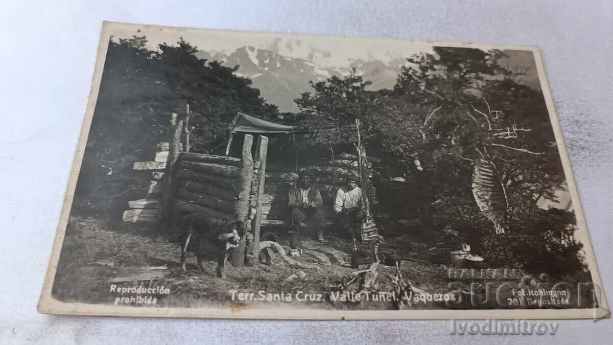 Ταχυδρομική κάρτα Terr. Snta Cruz Valle Tunel Vaquetos 1931