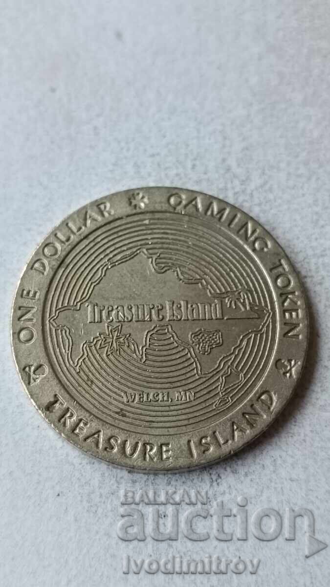 Μάρκας Treasure Island Casino One Dollar Gaming Token με τιμή 3.65 BGN | € 1.87