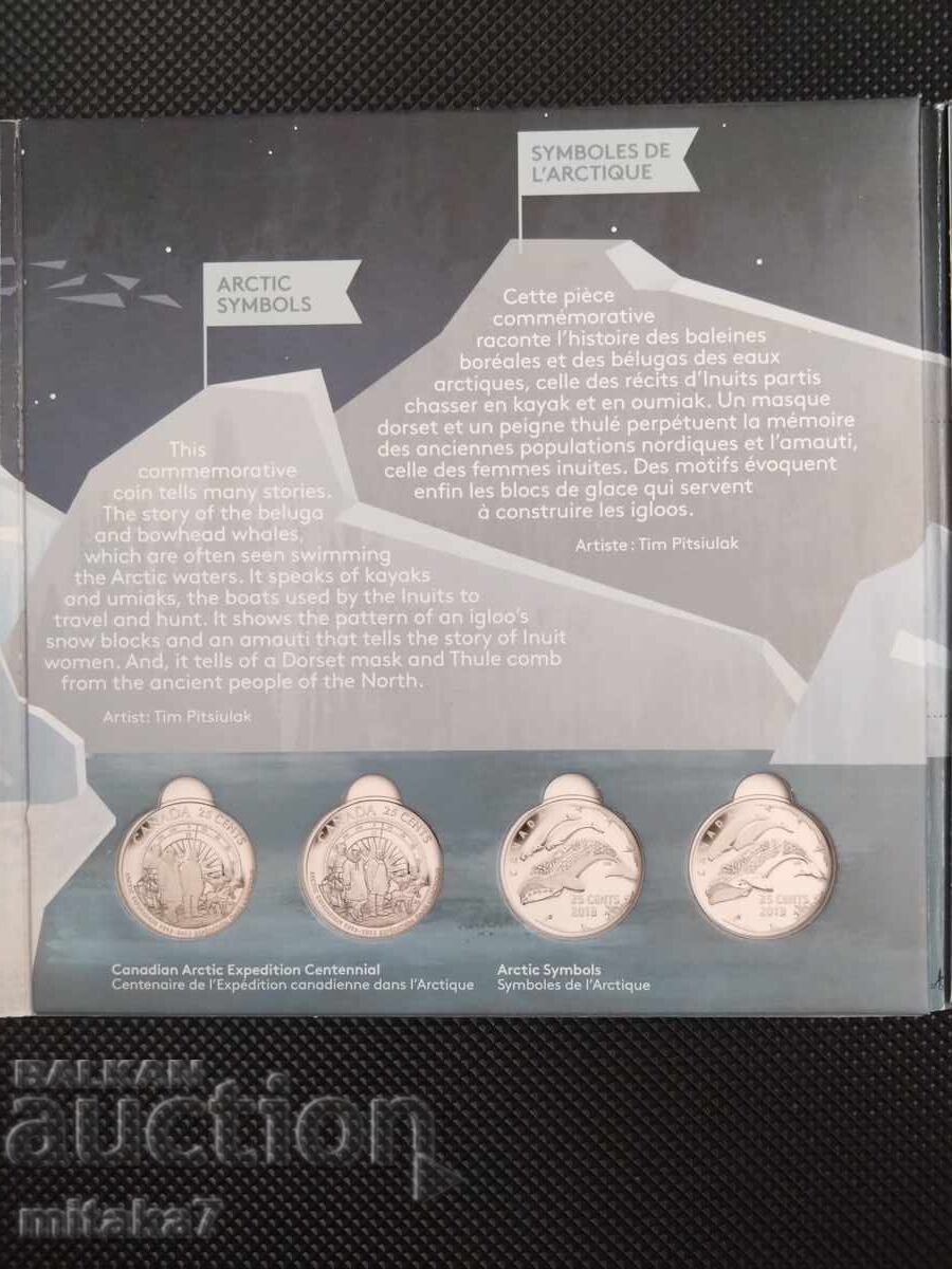 Set of coins 4*25 cents 2013, Canada with price 14.00 BGN | € 7.16