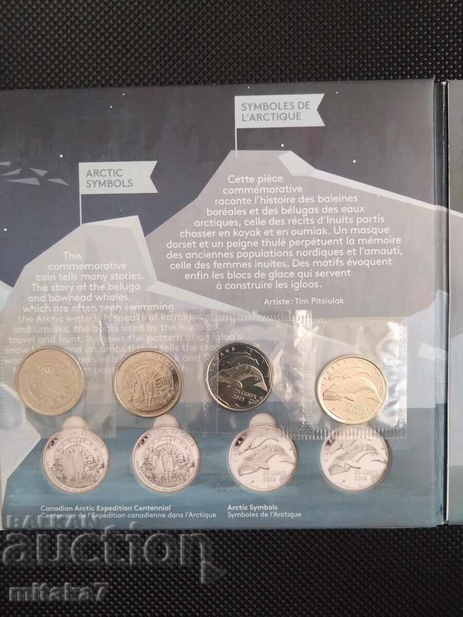Auction  Set of coins 4*25 cents 2013, Canada