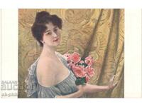Стара картичка - Романтика - Майски рози