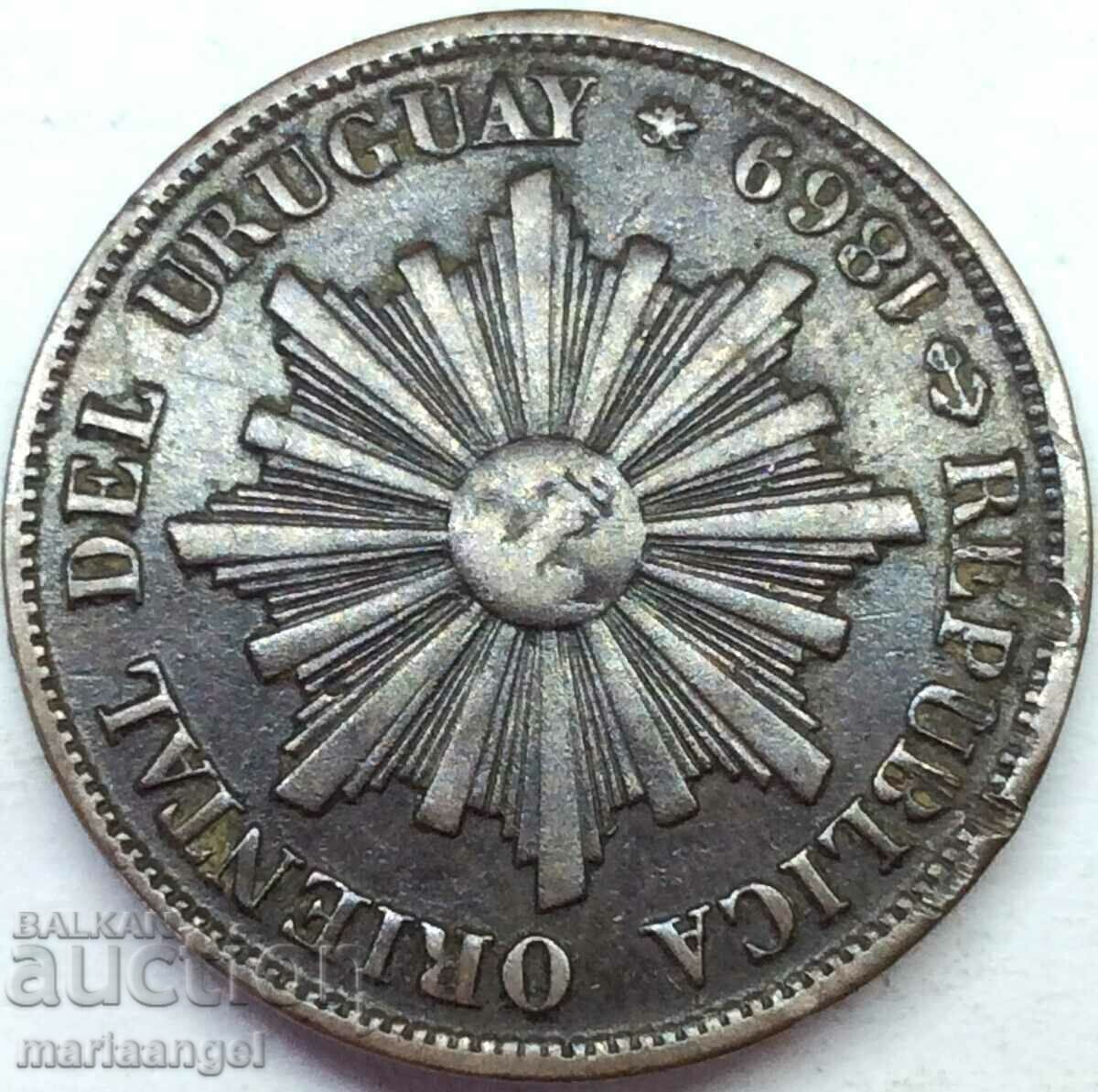 1 centesimo 1869 Уругвай минт Париж - 5