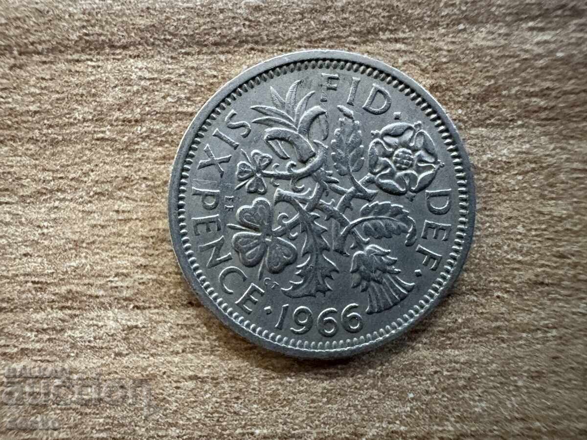 Marea Britanie - 6 pence (1966) Marea Britanie - 6 pence (1966)