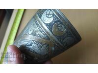 Ottoman cup, goblet, gold plating, enamel, 3 colors, bronze, engravings