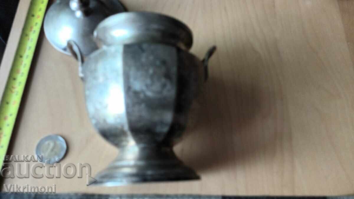 Αρτ Ντεκό ασημένιο σκεύος, ζαχαριέρα, μπρούτζος - 6