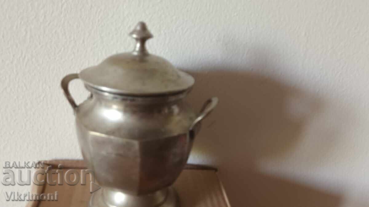 Αρτ Ντεκό ασημένιο σκεύος, ζαχαριέρα, μπρούτζος