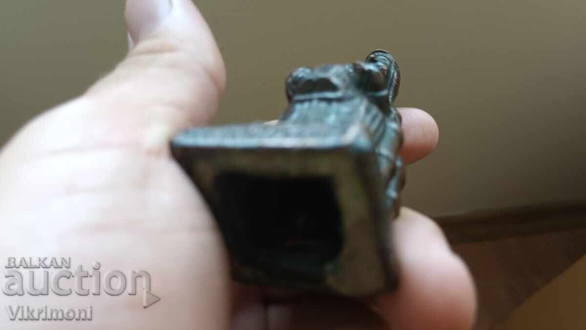 Figurine, Virgin Mary, copper, inscriptions, vintage - 5