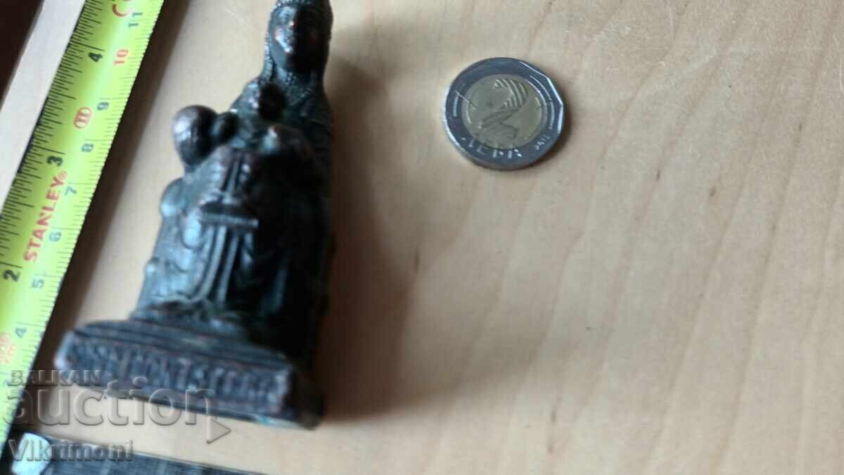 Φιγούρα, Παναγία, χάλκινη, επιγραφές, vintage - 7