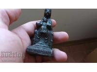 Фигурка,Богородица,медна,надписи,винтидж
