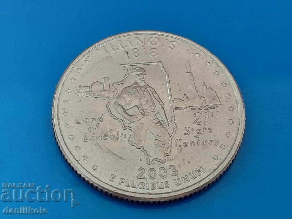 *$*Y*$* USA QUARTER 25 CENTS 2003 - ILLINOIS *$*Y*$*