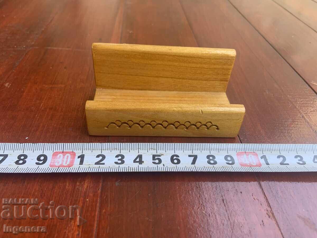 Business card holder from wild cherry wood carving