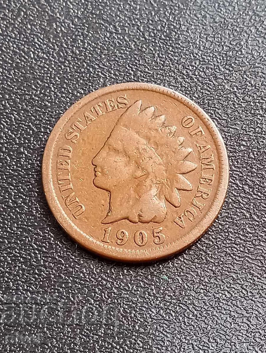 ΗΠΑ, 1 σεντ 1905 με τιμή 7.00 BGN | € 3.58