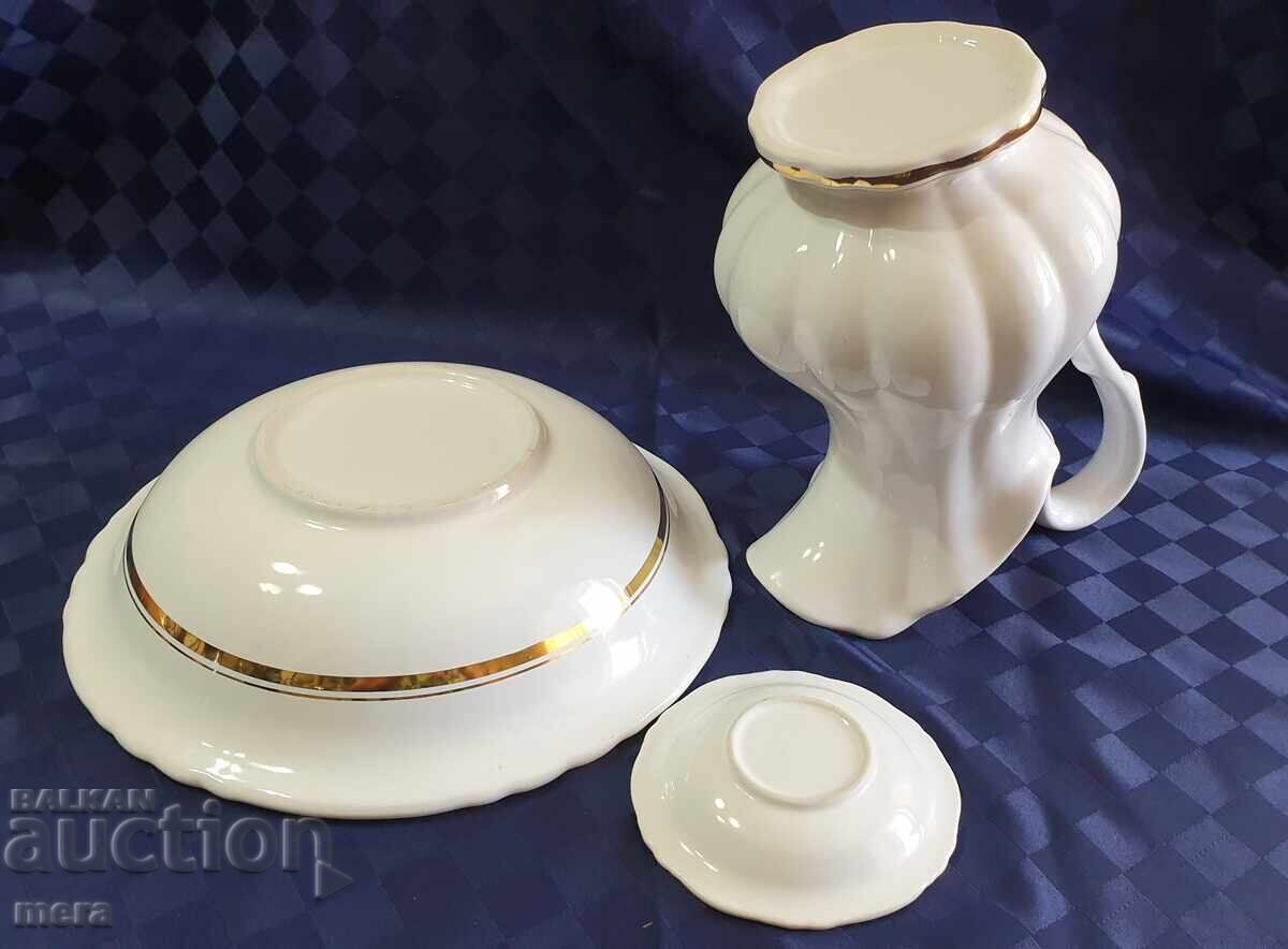 Παλιό σετ πορσελάνης μπάνιου - κανάτα, λεκανάκι, σαπουνοθήκη - 5 Παλιό σετ πορσελάνης μπάνιου - κανάτα, λεκανάκι, σαπουνοθήκη - 5